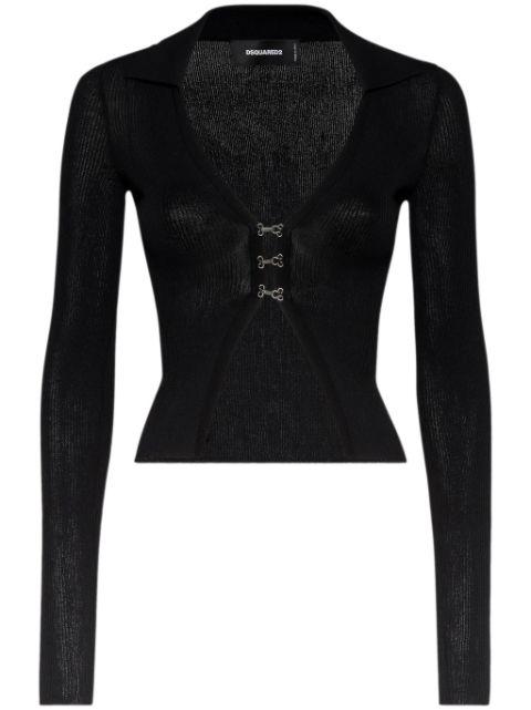 ribbed-knit cardigan by DSQUARED2