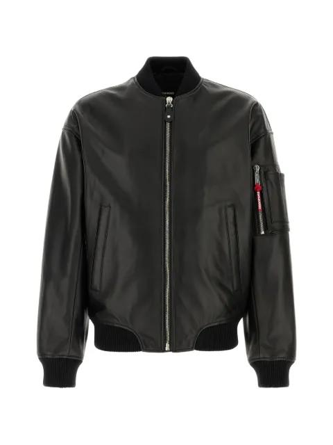 ribbed-trm leather jacket by DSQUARED2