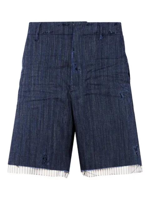 ripped raw-cut denim shorts by DSQUARED2