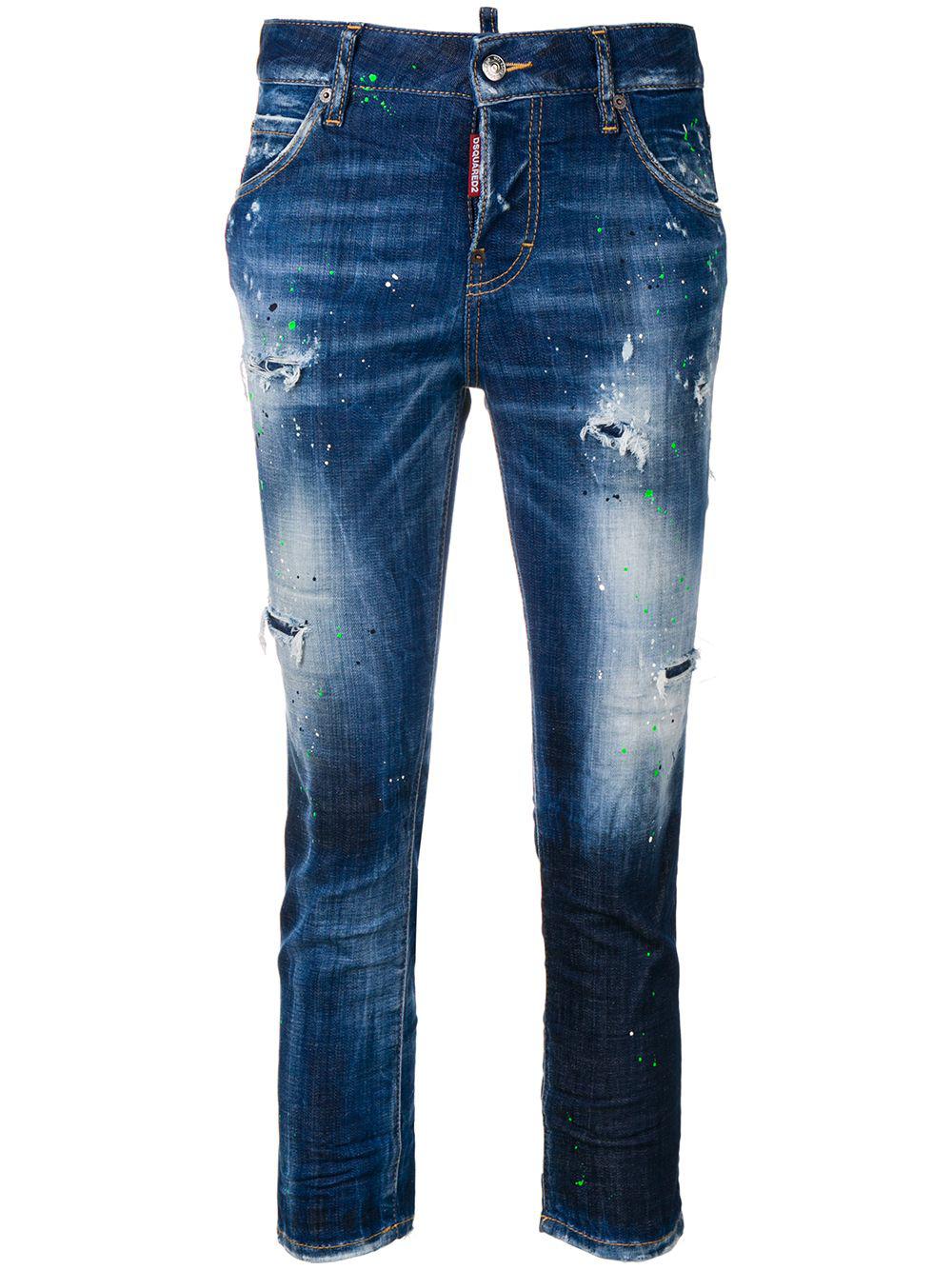 ripped skinny crop jeans by DSQUARED2
