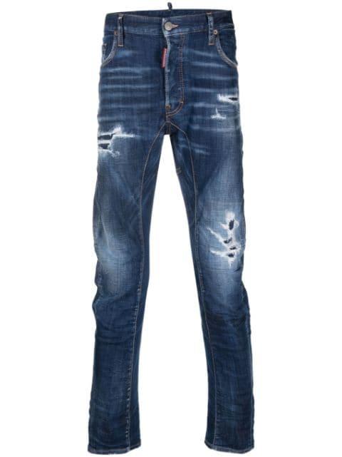 ripped slim-fit jeans by DSQUARED2