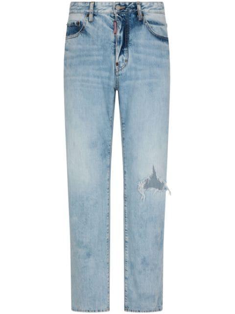 ripped straight-leg jeans by DSQUARED2