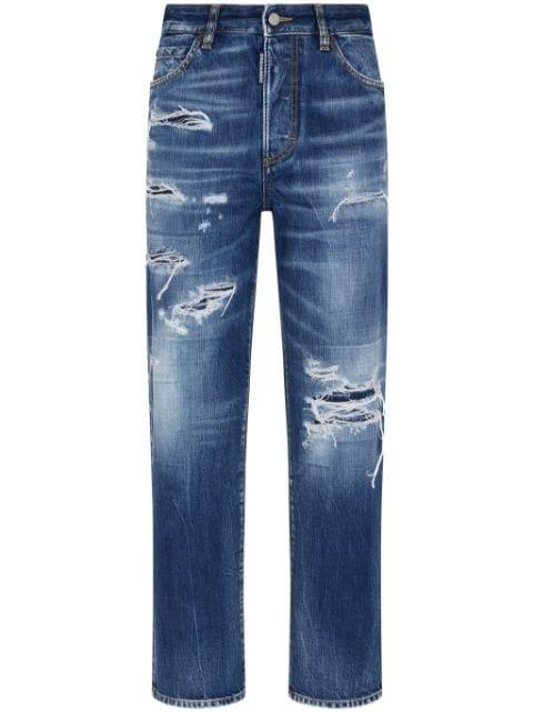 ripped straight-leg jeans by DSQUARED2