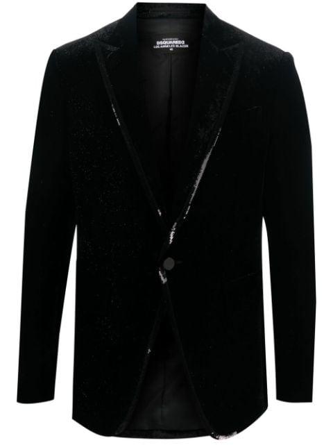 sequined-trim velvet blazer by DSQUARED2