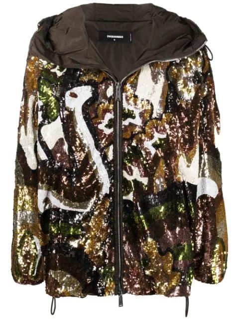 sequinned zip-up jacket by DSQUARED2