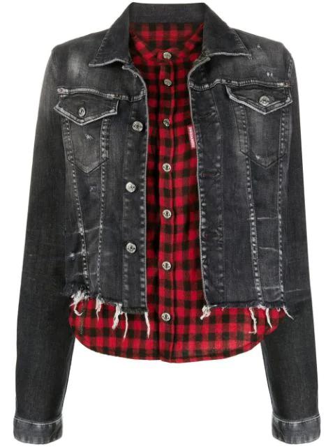 shirt-insert denim jacket by DSQUARED2