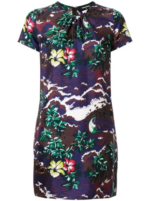 short printed dress by DSQUARED2