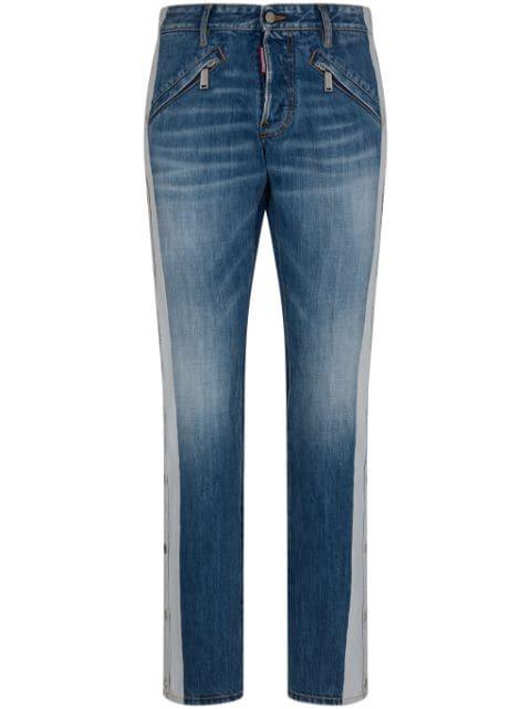side-stripe straight-leg jeans by DSQUARED2