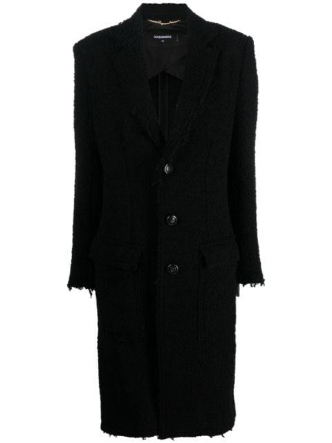 single-breasted bouclé coat by DSQUARED2