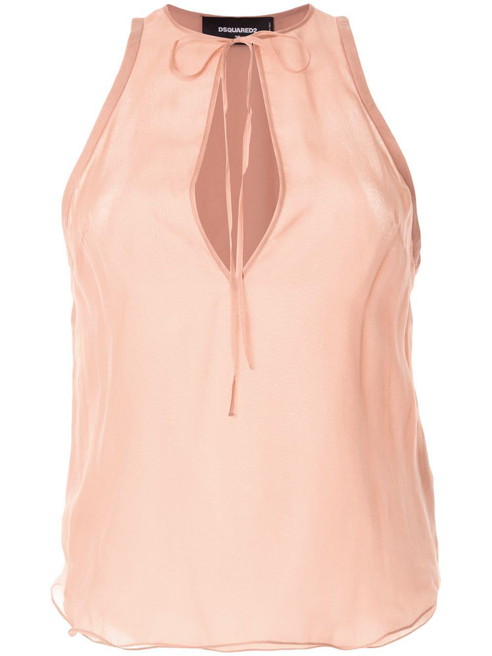 sleeveless silk blouse by DSQUARED2