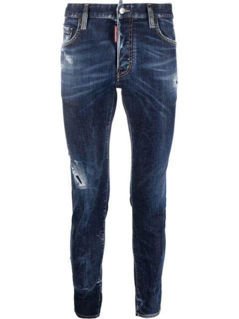 slim-fit distressed-effect jeans by DSQUARED2