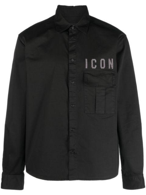slogan-embellished long-sleeve shirt by DSQUARED2