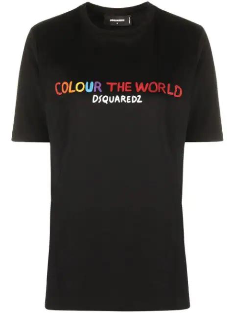 slogan-print T-shirt by DSQUARED2