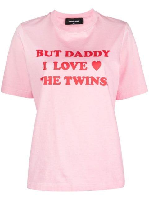 slogan-print cotton T-shirt by DSQUARED2