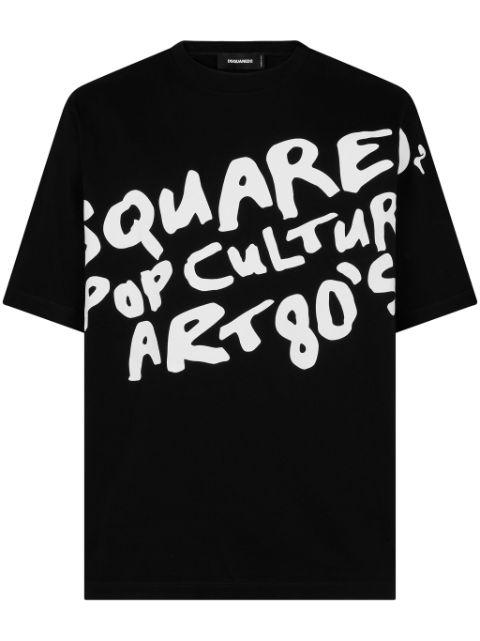 slogan-print cotton T-shirt by DSQUARED2