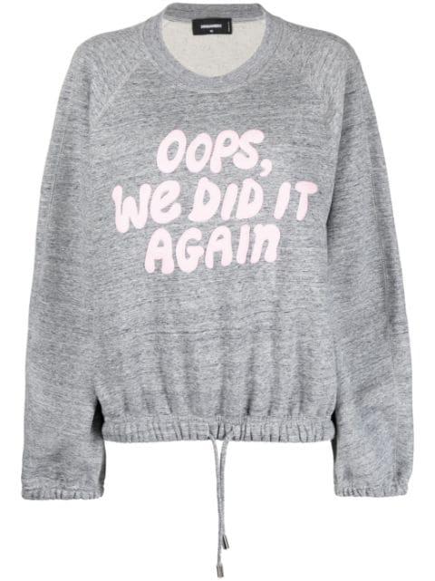 slogan-print long-sleeve sweatshirt by DSQUARED2