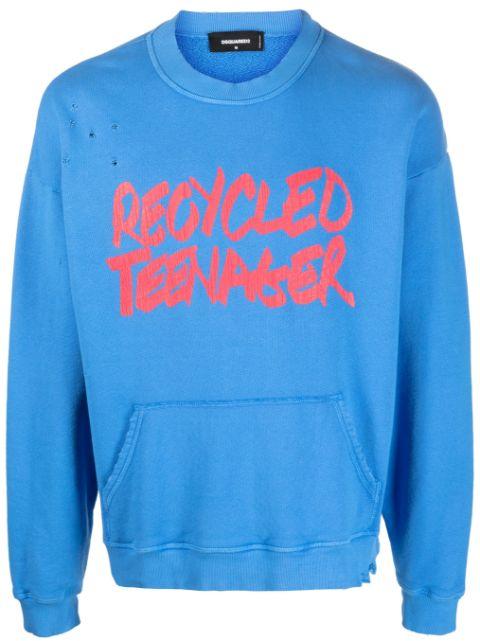 slogan-pront cotton sweatshirt by DSQUARED2