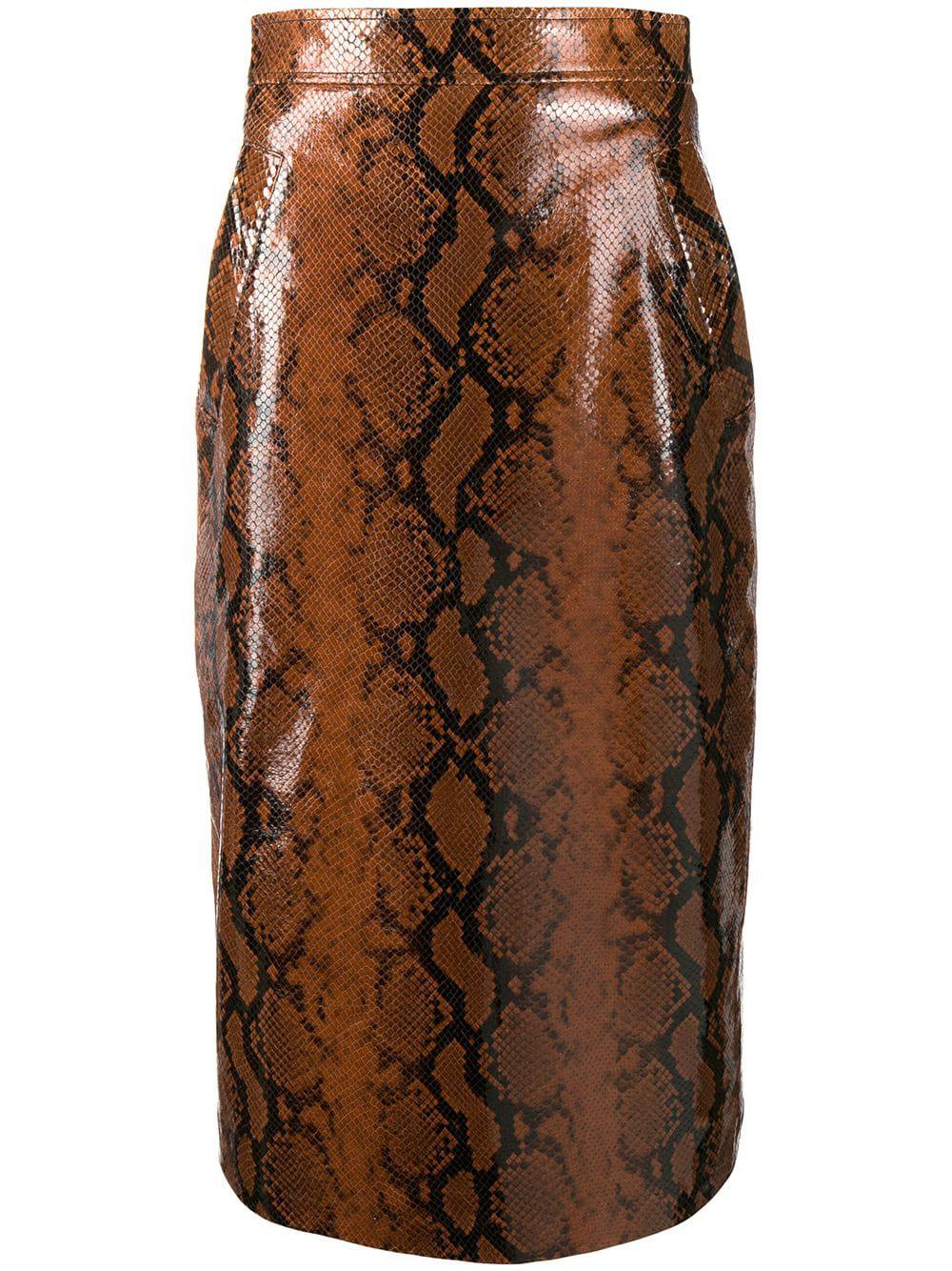 snakeskin effect skirt by DSQUARED2