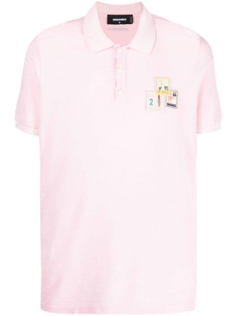 stamp-appliqué short-sleeve polo shirt by DSQUARED2
