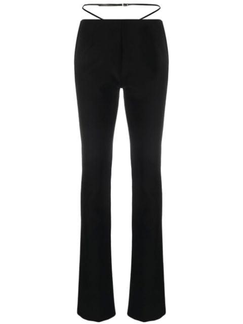 strap-detail flared trousers by DSQUARED2