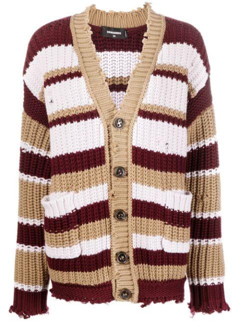 striped buttoned cardigan by DSQUARED2