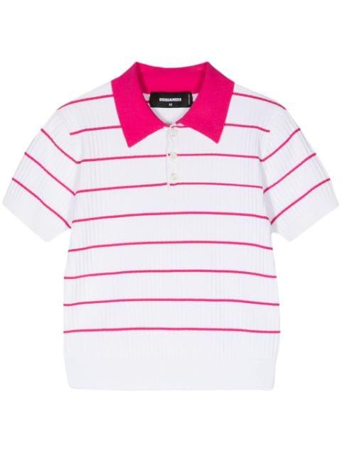 striped cropped polo top by DSQUARED2