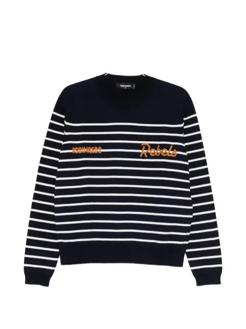striped embroidered sweater by DSQUARED2