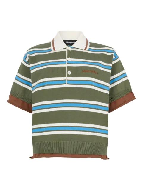 striped knit polo shirt by DSQUARED2
