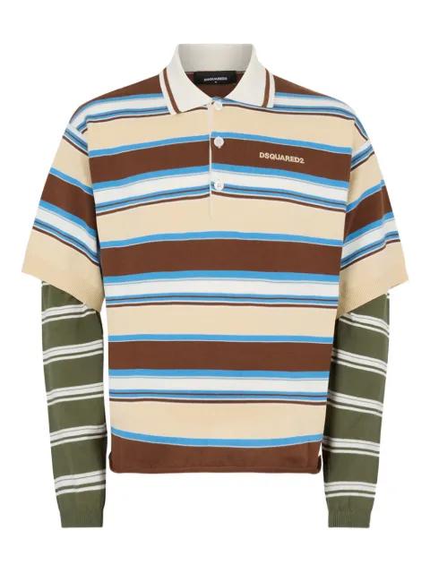 striped long-sleeves polo shirt by DSQUARED2