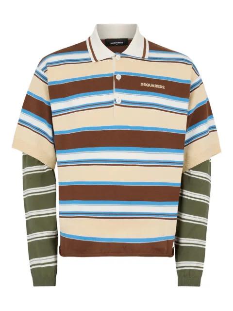 striped long-sleeves polo shirt by DSQUARED2