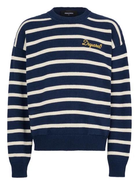 striped-pattern long-sleeve sweater by DSQUARED2