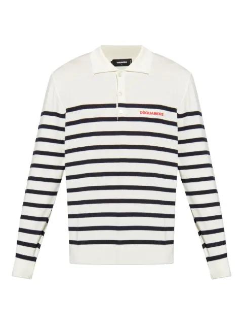 striped polo-neck sweater by DSQUARED2