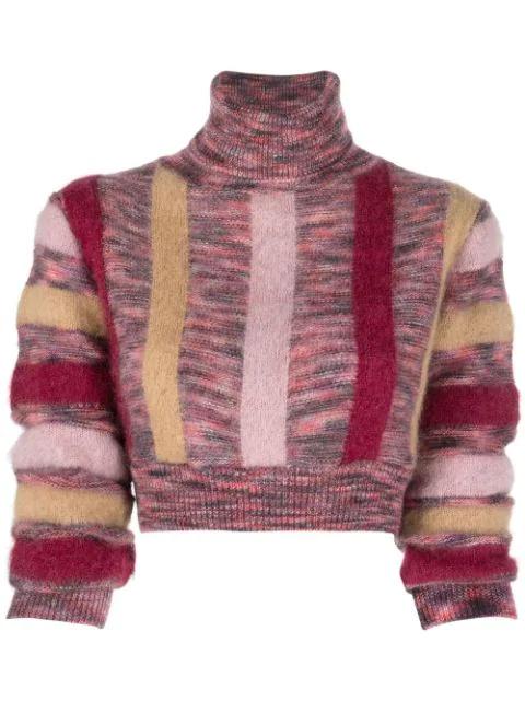 striped roll neck crop jumper by DSQUARED2