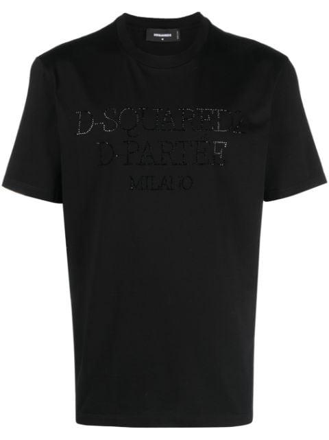 studded-logo cotton T-shirt by DSQUARED2