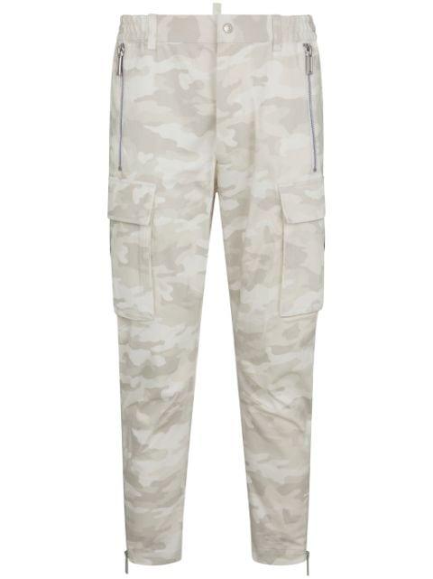 tapered camouflage-print cargo trousers by DSQUARED2