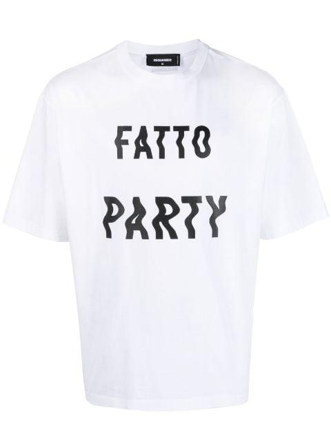 text-print cotton T-shirt by DSQUARED2