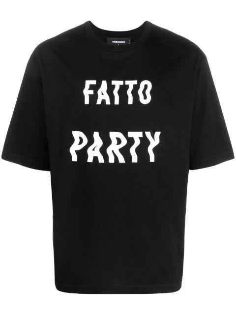 text-print cotton T-shirt by DSQUARED2