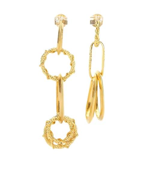 textured-circle drop earrings by DSQUARED2