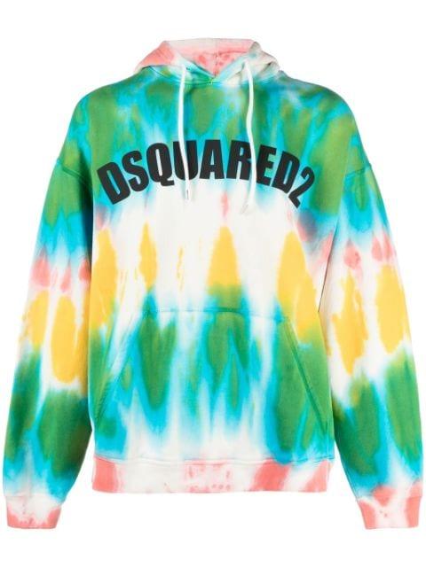 tie-dye cotton hoodie by DSQUARED2