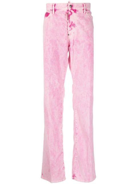 tie-dye print straight trousers by DSQUARED2