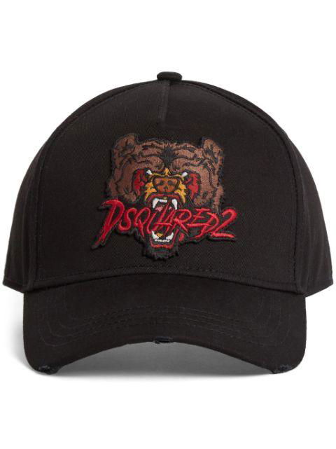 tiger-appliqué baseball cap by DSQUARED2