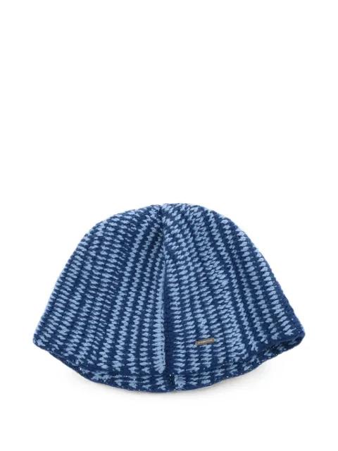 two-tone chunky-knit beanie hat by DSQUARED2