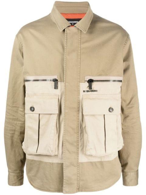 two-tone flap-pocket jacket by DSQUARED2