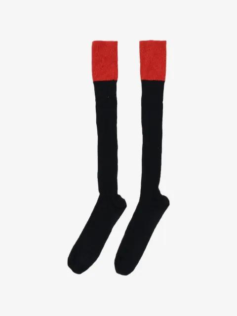 two-tone ribbed-knit lurex-detail socks by DSQUARED2