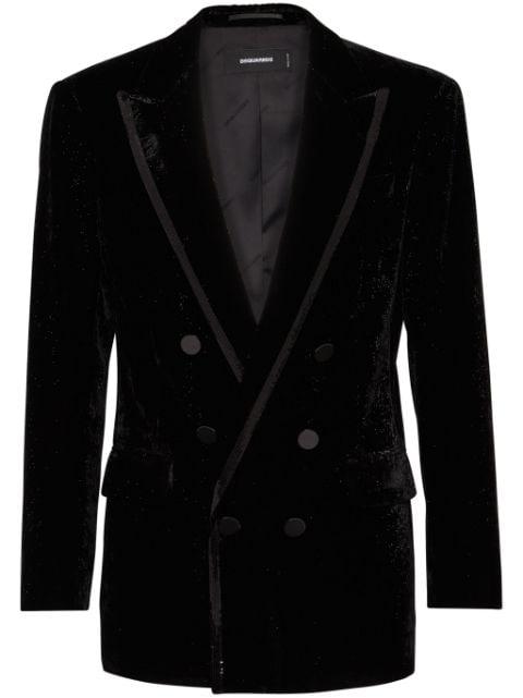 velvet double-breasted blazer by DSQUARED2