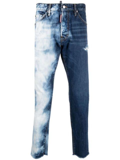 washed-denim straight-leg jeans by DSQUARED2