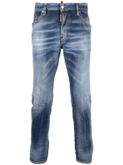 washed slim-fit jeans by DSQUARED2