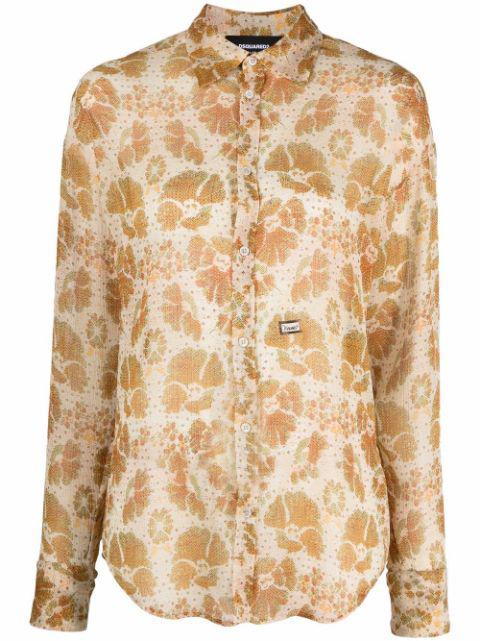 woven floral jacquard shirt by DSQUARED2