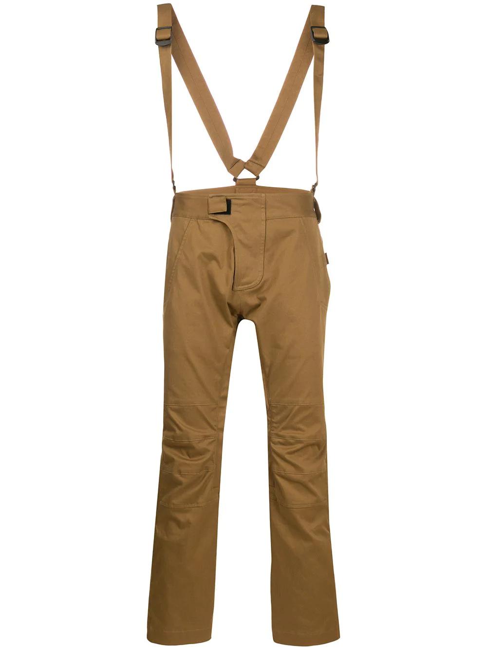 zip detail cargo trousers with suspenders by DSQUARED2