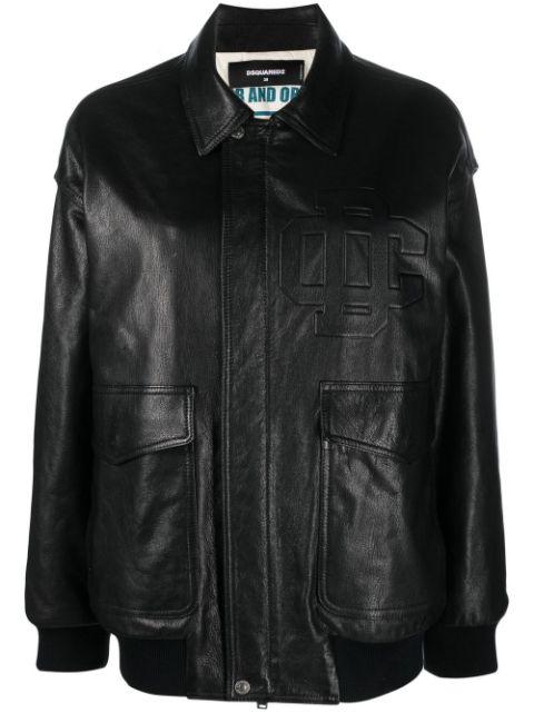 zipped goatskin bomber jacket by DSQUARED2